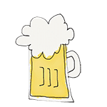 drawing glass of beer