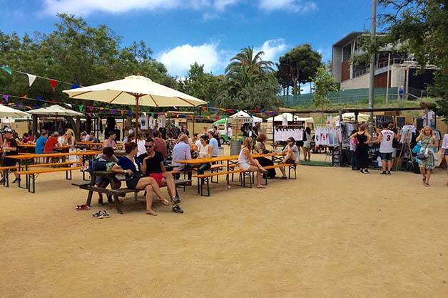 brunch in the park terrace and parasols