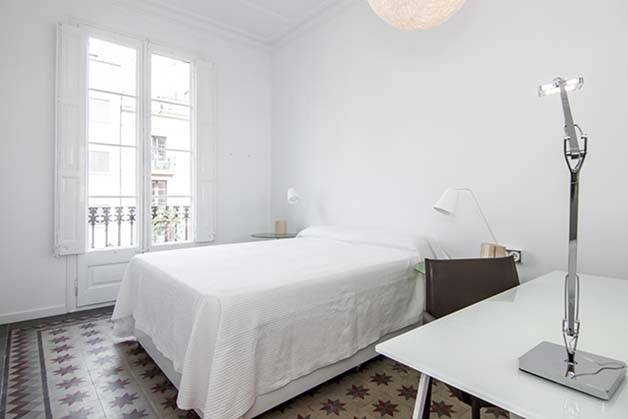 student accommodation bright white room