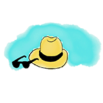 drawing hat and shades