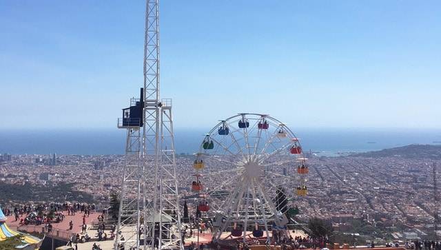 Tibidabo, an amusement park overlooking Barcelona