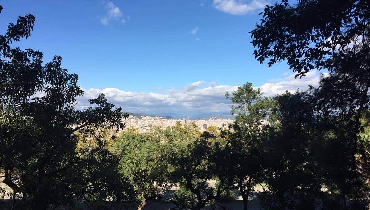 view from montjuic barcelona